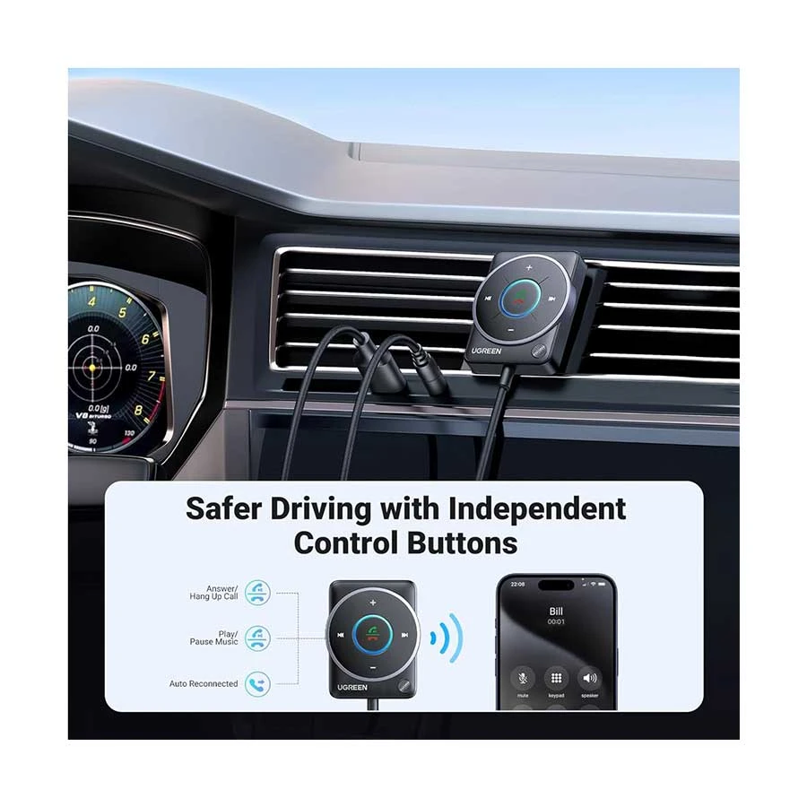 Ugreen Cm723 (35002) Bluetooth Audio Receiver For Car C Ugreen Cm723 (35002) Bluetooth Audio Receiver For Car C