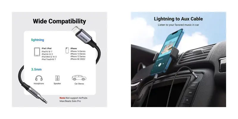 Ugreen Us315 (70862) Lightning To 3 5Mm Audio Cable – 2M B