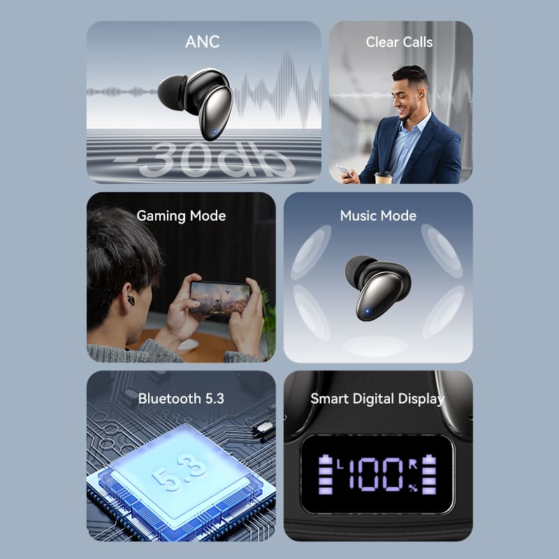 Vention Tiny T13 (Nbnb0) Anc True Wireless Bluetooth Earbuds B