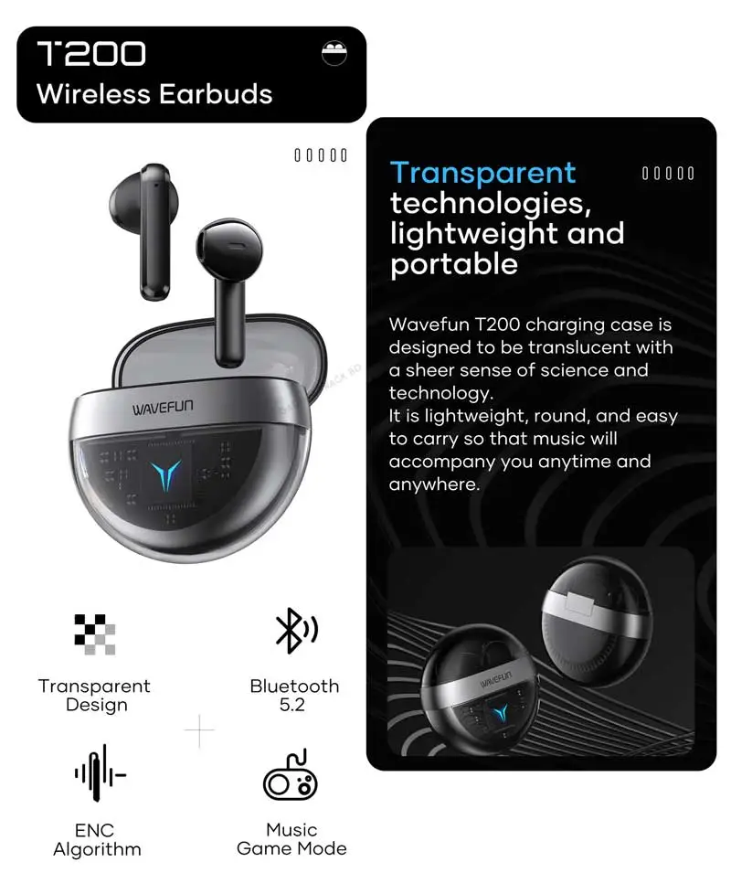 Wavefun T200 True Wireless Earbuds C