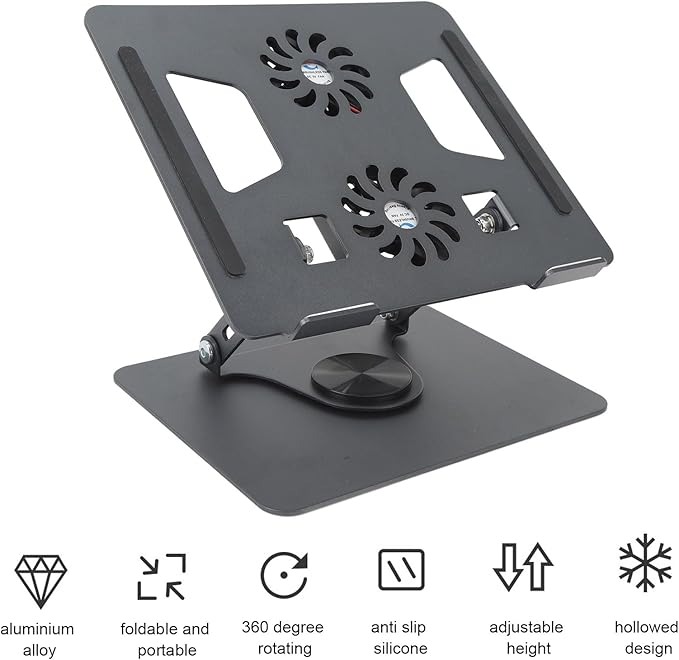 Yl 906 Adjustable Aluminum Laptop Stand With Dual Cooling Fans C Yl 906 Adjustable Aluminum Laptop Stand With Dual Cooling Fans C
