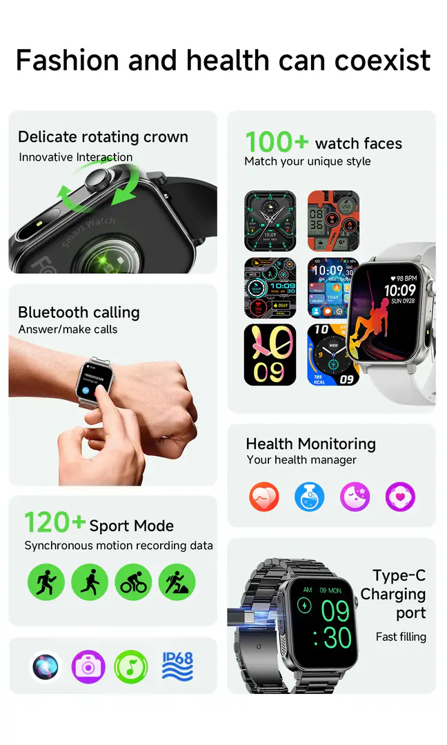 Colmi P80 Type C Charging Smartwatch With Flashlight A Colmi P80 Type C Charging Smartwatch With Flashlight A