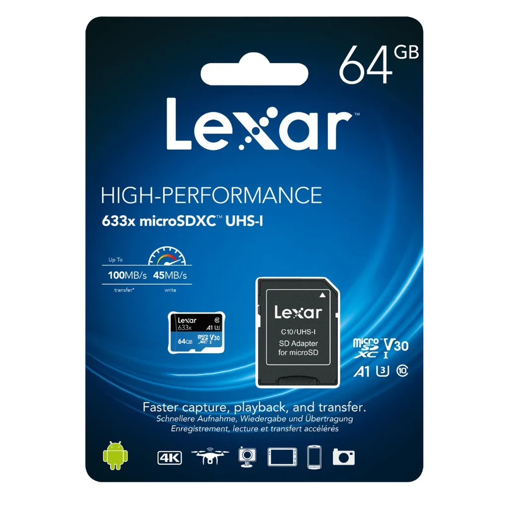Lexar High Performance 633X Micro Sd Card – 64Gb B