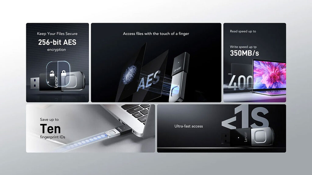 Lexar Jumpdrive F35 Pro Fingerprint Usb 3 2 Flash Drive – 128Gb B