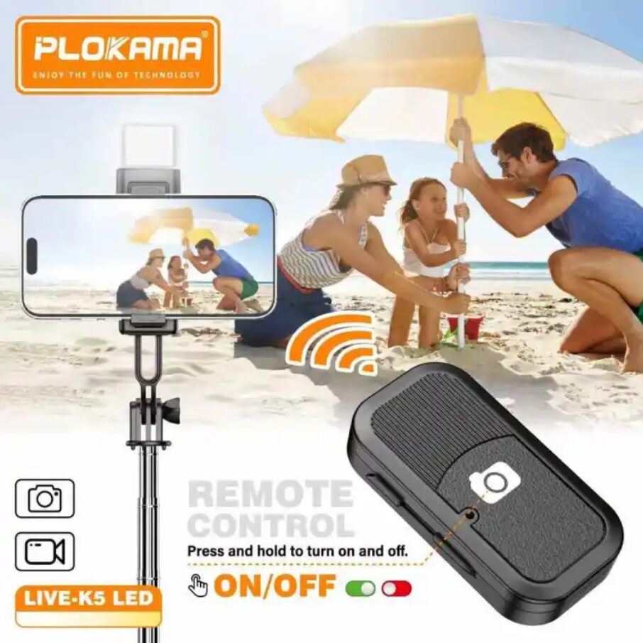Plokama Live K5 3 In 1 Wireless Selfie Stick B