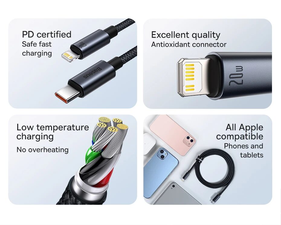Baseus Cajy010101 Minimalist Series 20W Type C To Ip Lightning Cable B