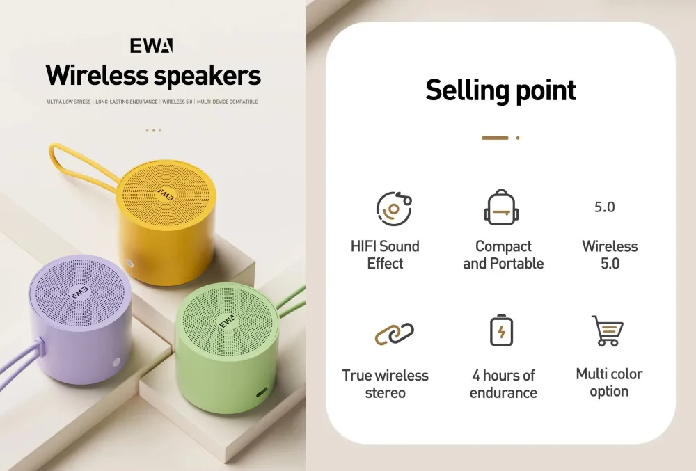 Ewa A127 Metal Mini Bluetooth Speaker A Ewa A127 Metal Mini Bluetooth Speaker A