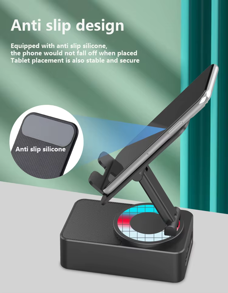 Kisonli M2 3‑In‑1 Bluetooth Speaker With 2000Mah Power Bank And 360° Phone Stand A