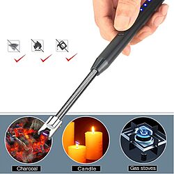 Type C Rechargeable Windproof Plasma Ignition Kitchen Lighter, Candle Lighter