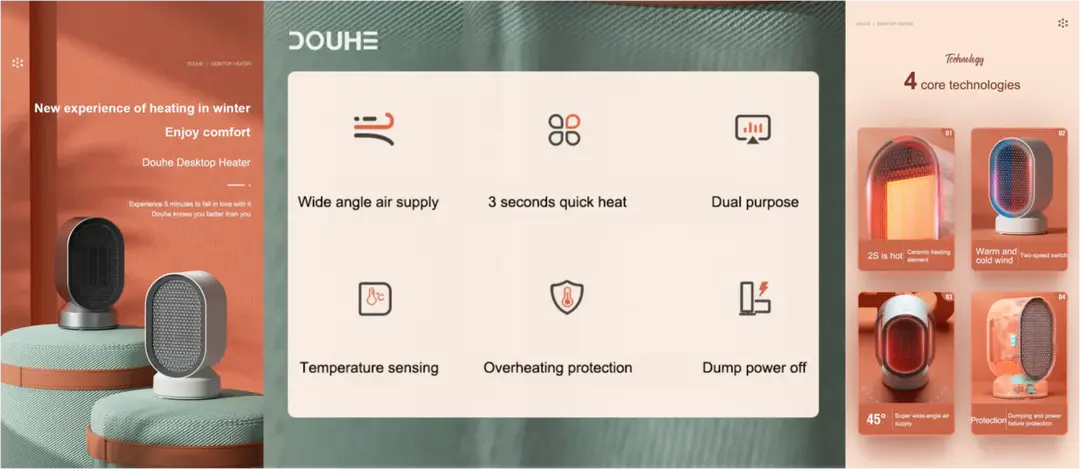 Xiaomi Dh Qn04 Douhe 600W Warmer Electric Heater C