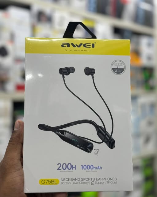 Awei G75Bl Sports Neckband With Display A