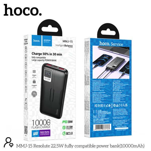 Hoco Mmj15 Resolute 22 5W 10000Mah Fast Charging Power Bank C Hoco Mmj15 Resolute 22 5W 10000Mah Fast Charging Power Bank C