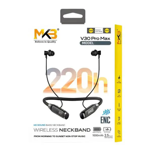 Mkb V30 Pro Max Enc Wireless Neckband 220H Mkb V30 Pro Max Enc Wireless Neckband 220H