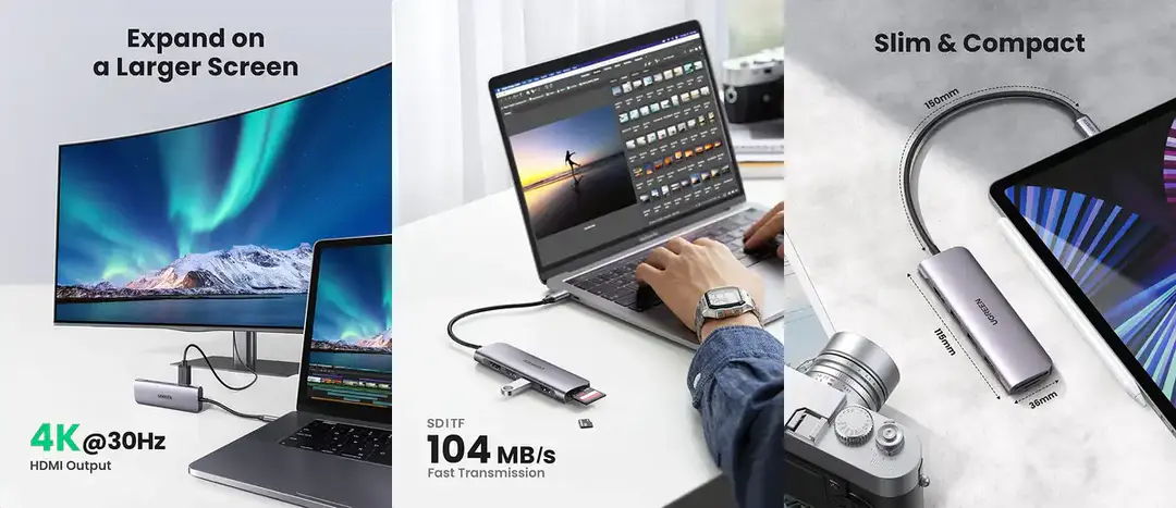 Ugreen Cm511 6 In1 Usb C Usb Multifunction Hub A