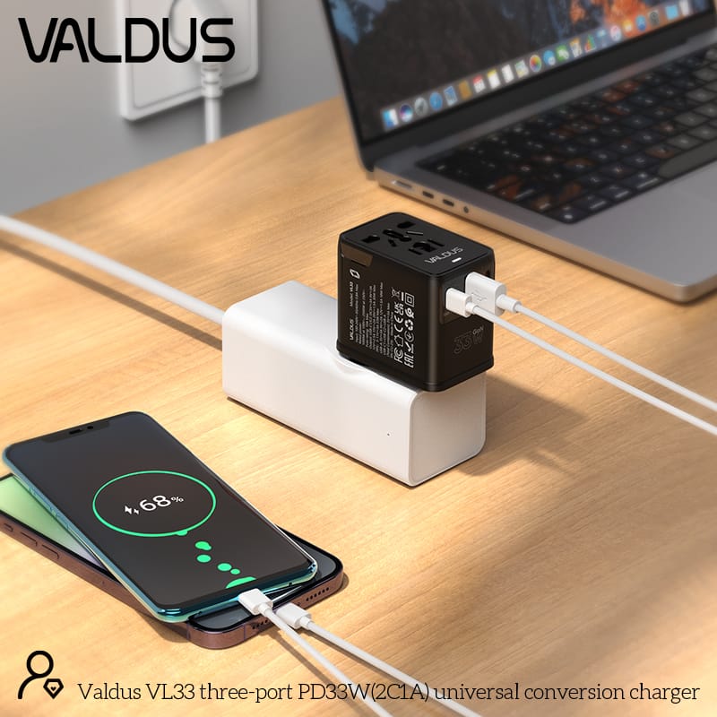 Valdus Vl33 33W Gan Universal Travel Adapter A