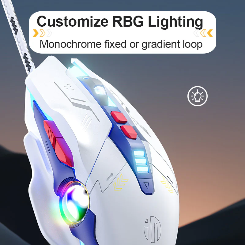 Inphic W9P Silent Wired Gaming Mouse B