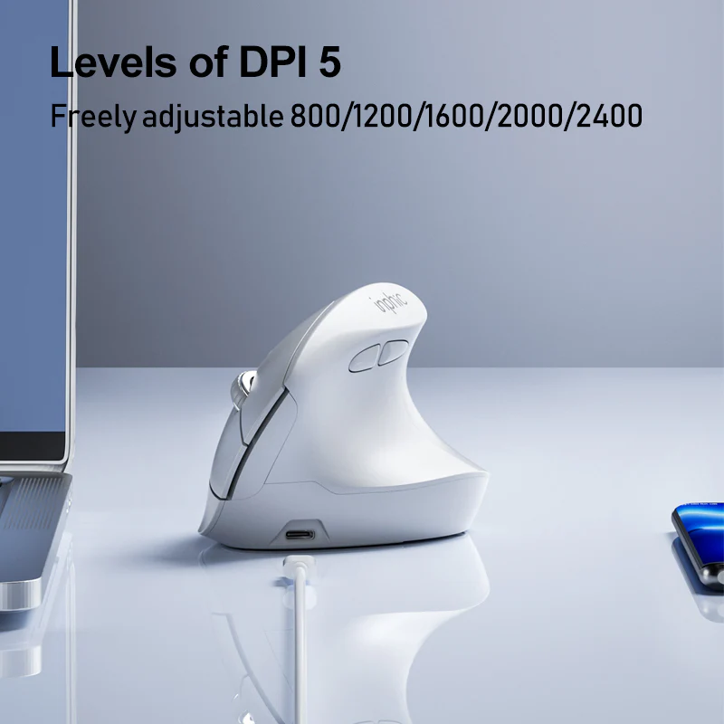 Inphic X9 Pro Silent 2 4G &Amp; Bluetooth Vertical Wireless Mouse B