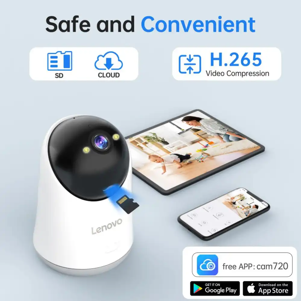 Lenovo C35 3Mp Pan &Amp; Tilt Wifi Camera C