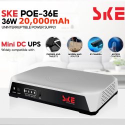 Ske Poe 36E Lfp 20,000Mah Mini Dc Ups – 36W High Power Backup With Lifepo4 Battery