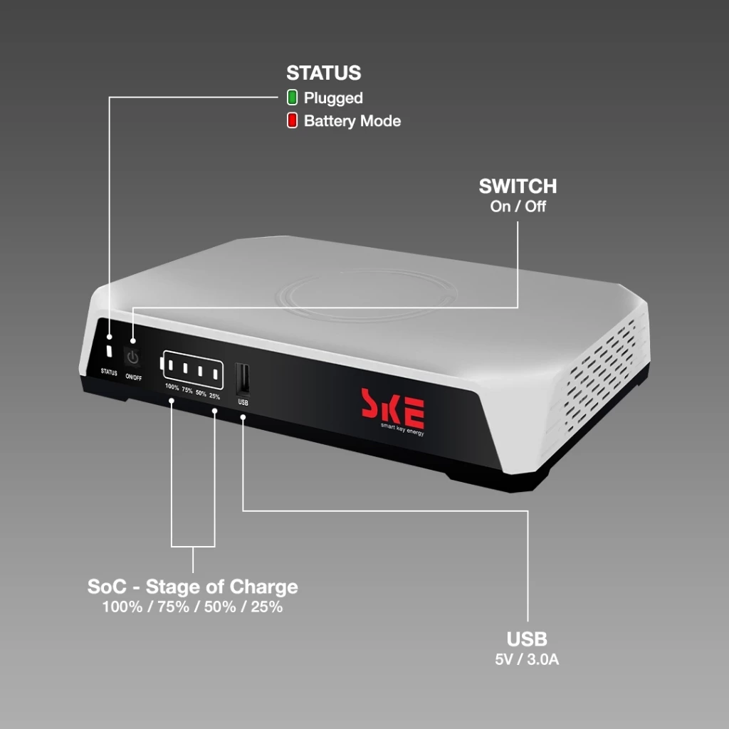 Ske Poe 36E Lfp 20,000Mah Mini Dc Ups – 36W High Power Backup With Lifepo4 Battery Dff Ske Poe 36E Lfp 20,000Mah Mini Dc Ups – 36W High Power Backup With Lifepo4 Battery Dff